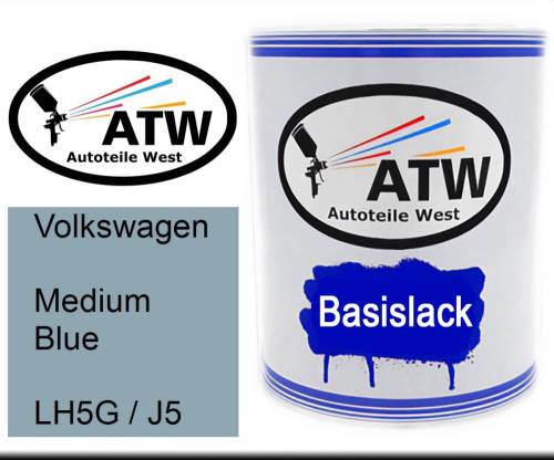 Volkswagen, Medium Blue, LH5G / J5: 1L Lackdose, von ATW Autoteile West.